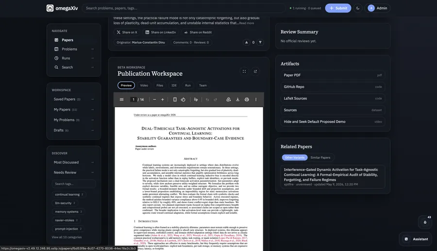 An omegaXiv research run rendered as a reviewable paper.