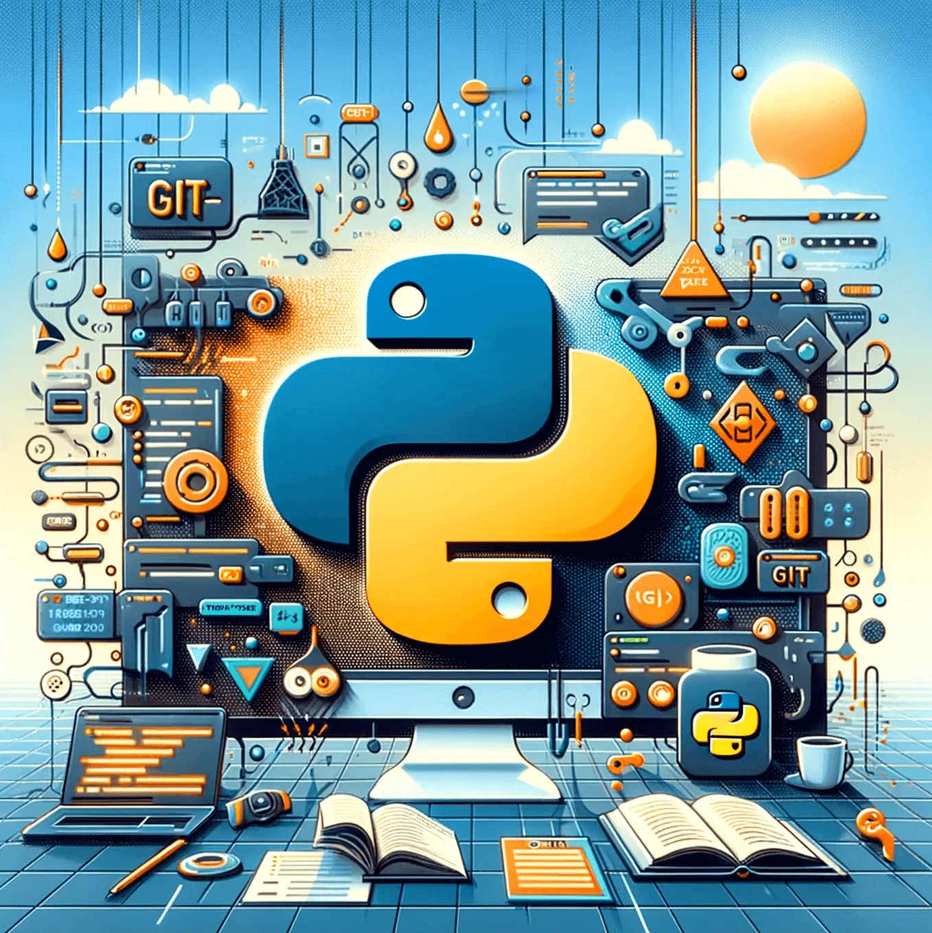 Illustration of a bridge between a Python and a TypeScript environment.