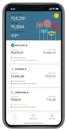 Concept sketch of the Apollon web wallet interface.