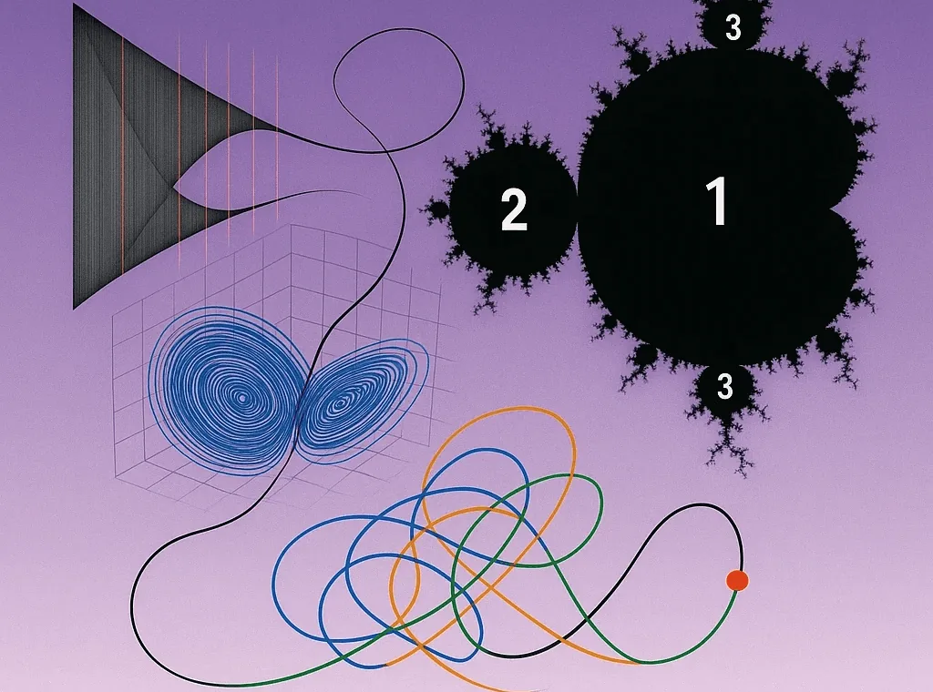 Illustration of three suns in a chaotic orbital dance, the premise of Liu Cixin's novel.