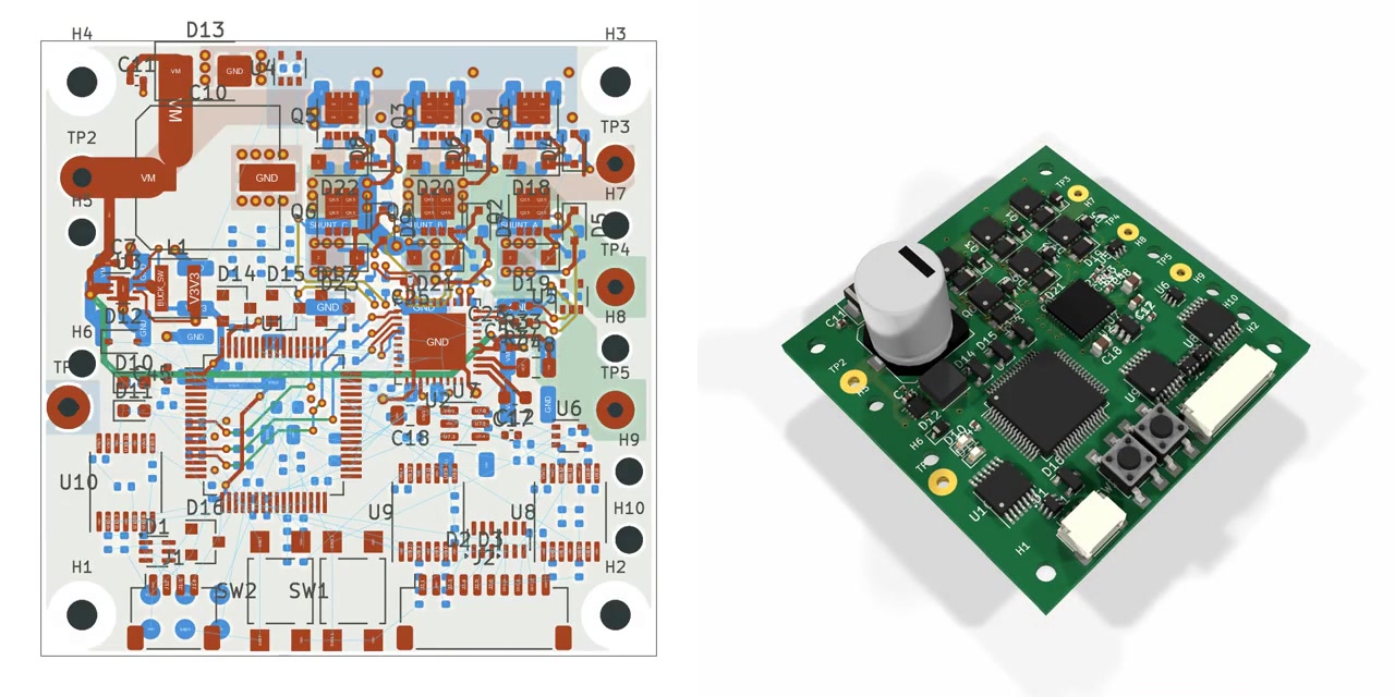 Official Astra demonstration of PCB layout in KiCad and its 3D board view