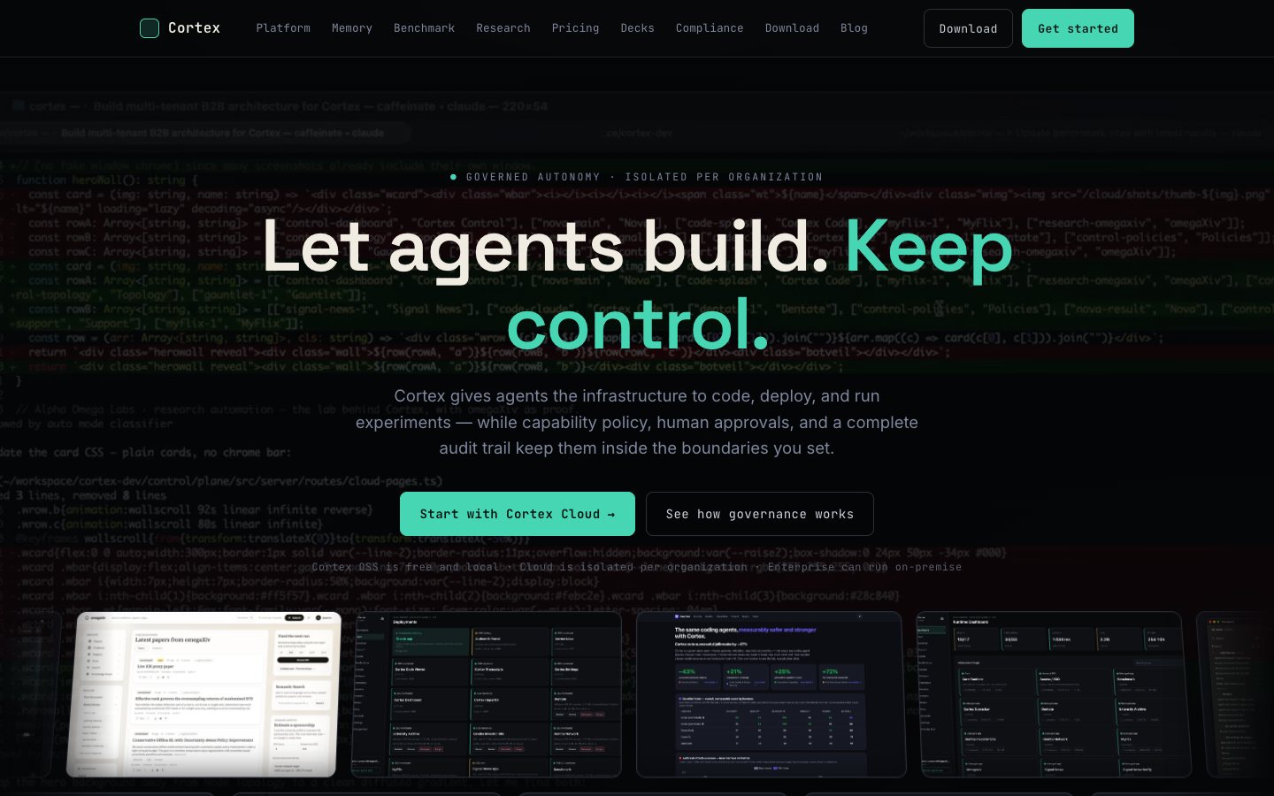 Recorded public Cortex homepage